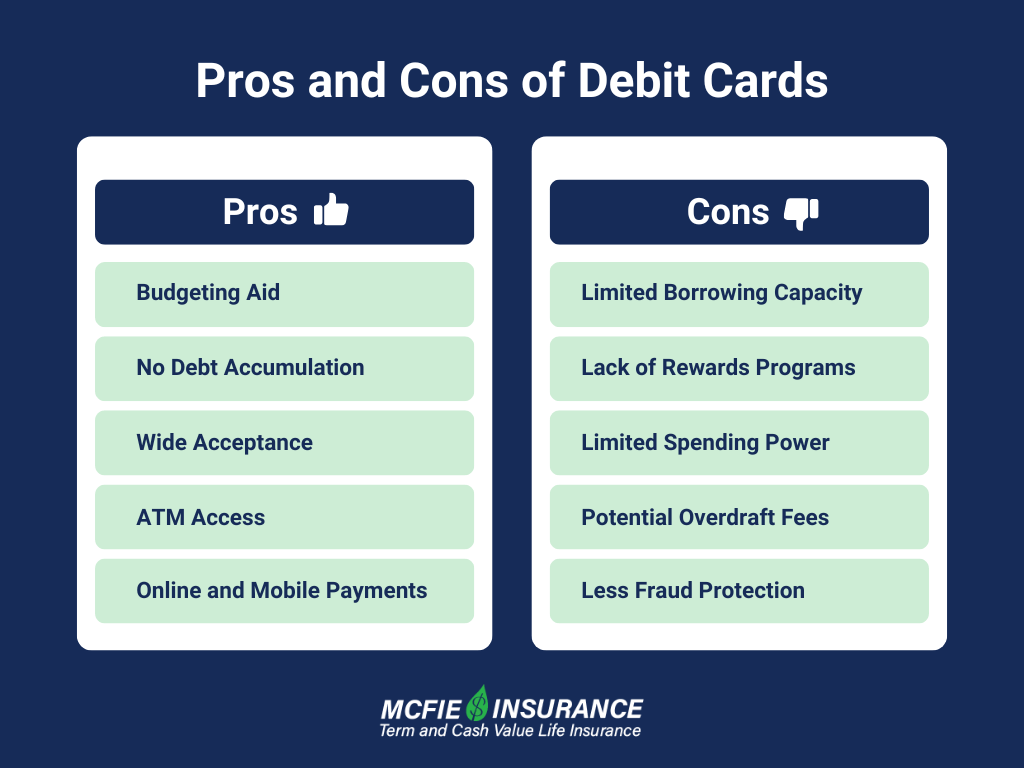 pros and cons of debit cards